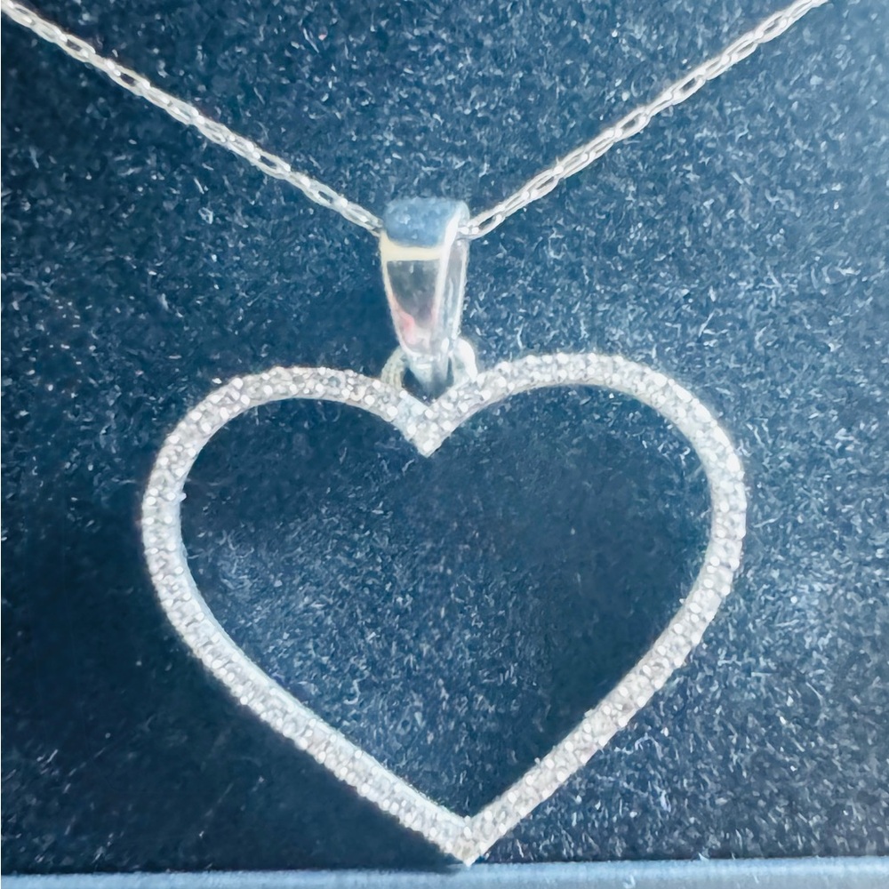 Zales 1/8 CT. T.W. Diamond Heart Pendant Necklace.